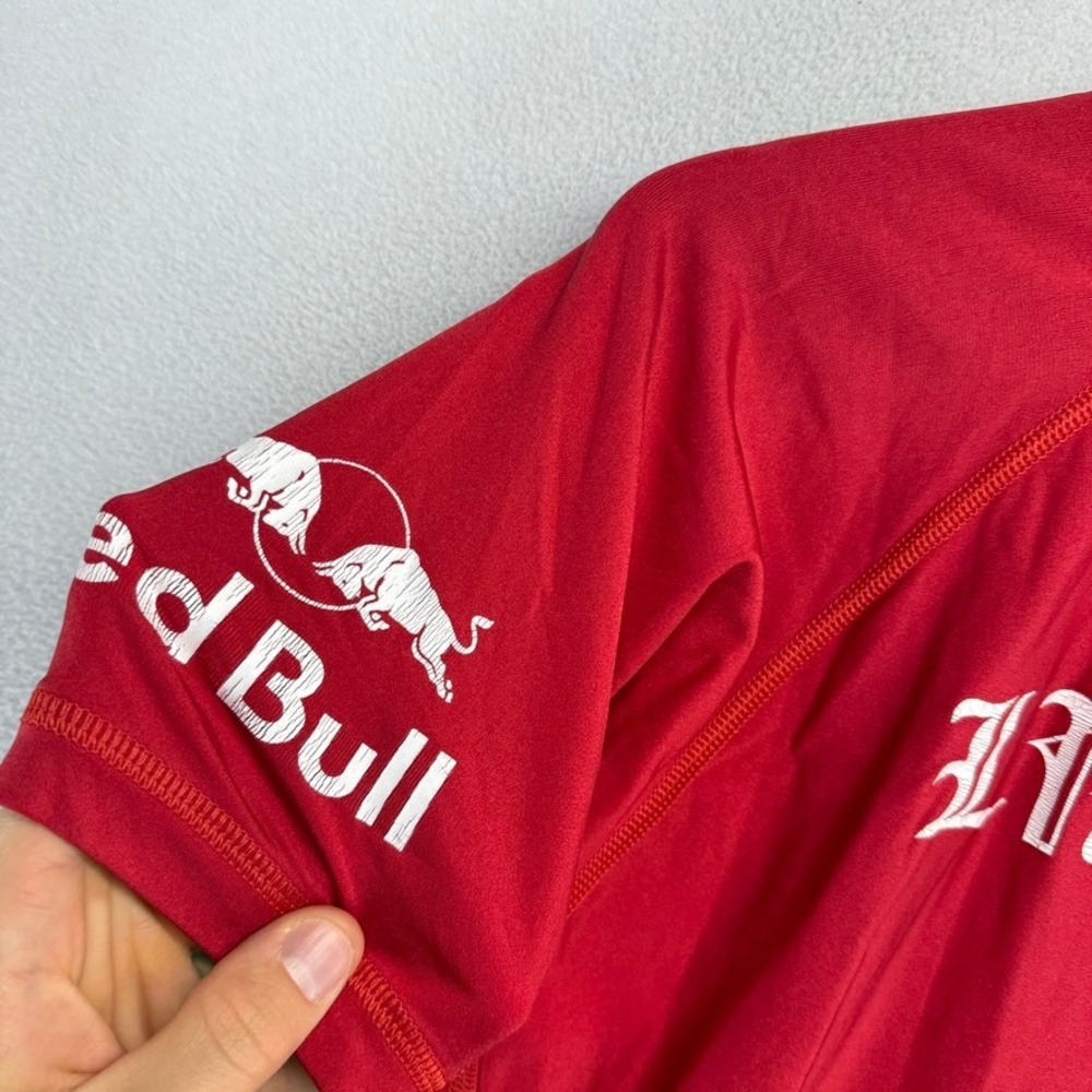 Hurley Rash Guard Mens Medium Red Surf Swim Life Rolls On Red Bull Vintage y2k - Picture 7 of 9